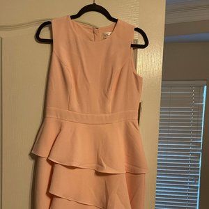 Eliza J Pink Ruffle Cocktail Wedding Dress Size 8 NWT